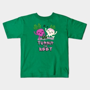 Turnip the Beet Food Pun with Boom Box Kids T-Shirt